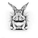rabbit putting on eyeliner tattoo design idea