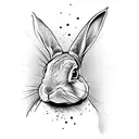 rabbit putting on eyeliner tattoo design idea