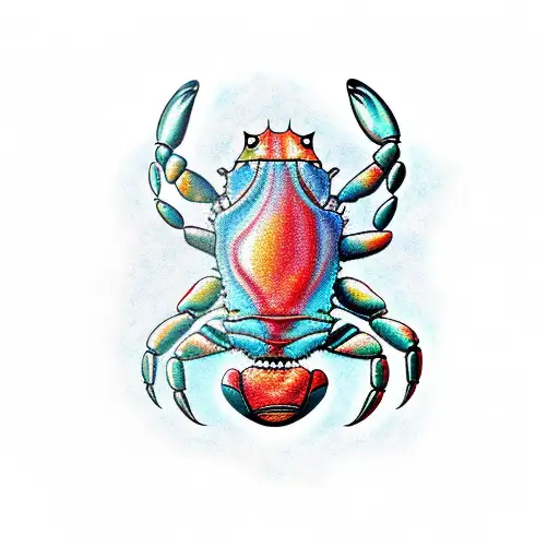 trashy crab  tattoo design idea