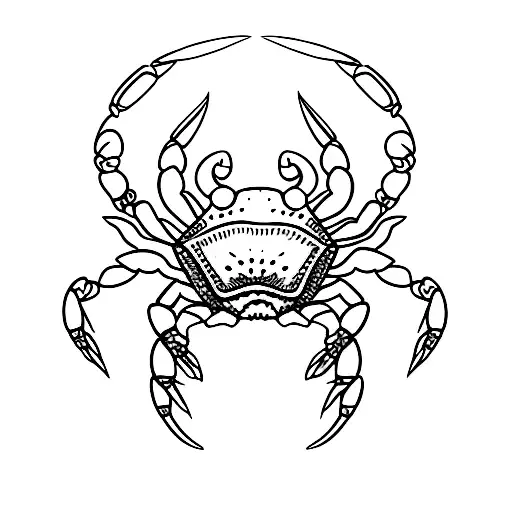 trashy crab  tattoo design idea