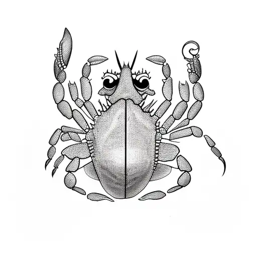 trashy crab  tattoo design idea