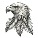eagle feathers hanging tattoo design idea