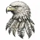 eagle feathers hanging tattoo design idea