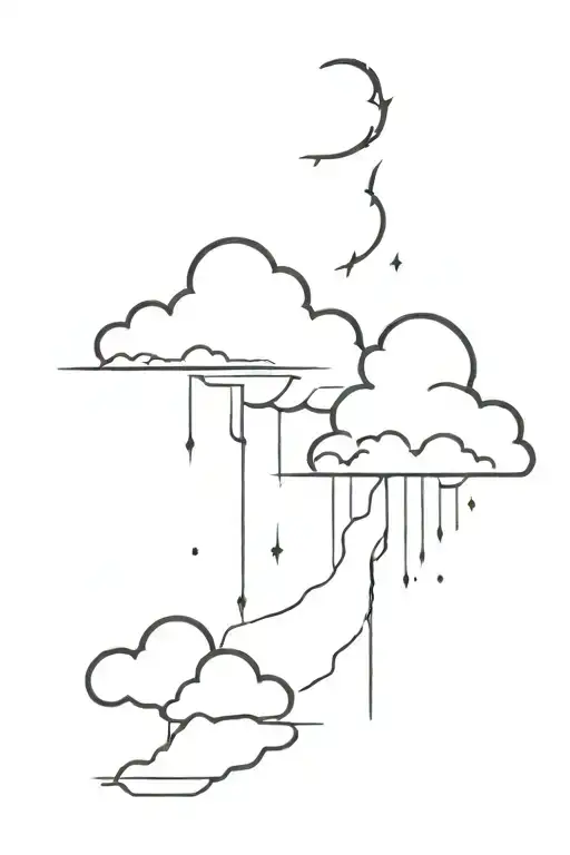 cloud lightning snow  tattoo design idea