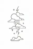 cloud lightning snow  tattoo design idea