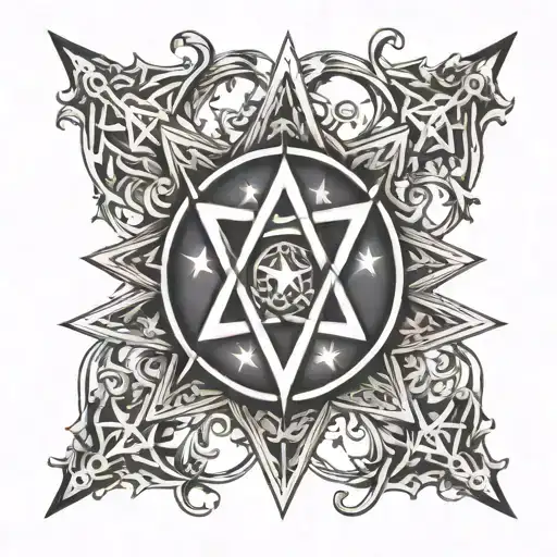 pentagram tattoo design idea