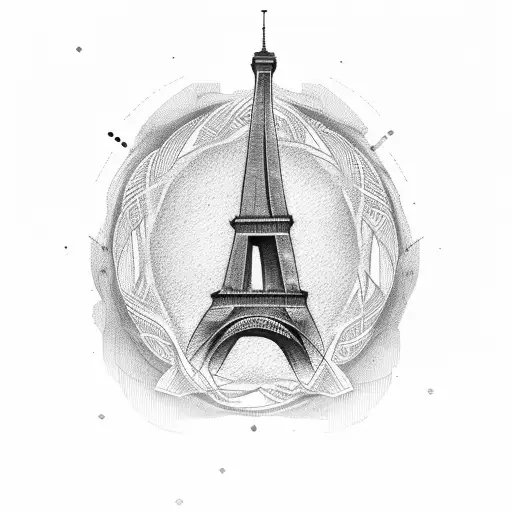 Eiffel Tower and Quijote  tattoo design idea