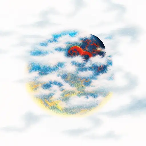 japanese style clouds evoloping moon tattoo design idea