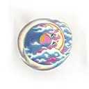 japanese style clouds evoloping moon tattoo design idea