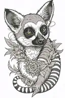 ring-tailed lemur tattoo design idea