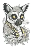 ring-tailed lemur tattoo design idea