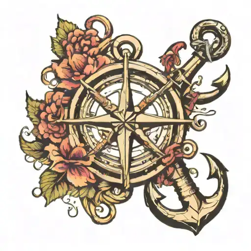 maritime elements like anchors tattoo design idea