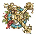 maritime elements like anchors tattoo design idea