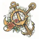 maritime elements like anchors tattoo design idea