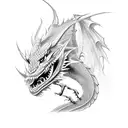 Dragon stencil tattoo design idea