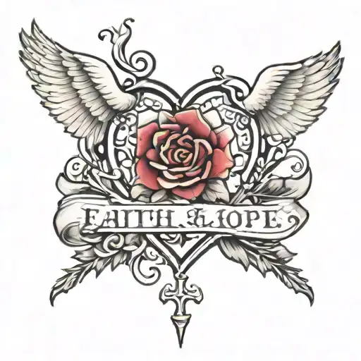 faith, love, hope intertwined tattoo design idea