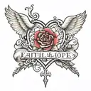 faith, love, hope intertwined tattoo design idea