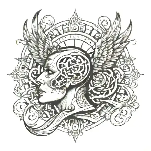 a sound soul dwells within a sound mind and body tattoo design idea