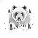 Mountain Scene with 4 bears tattoo design idea