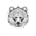 Mountain Scene with 4 bears tattoo design idea