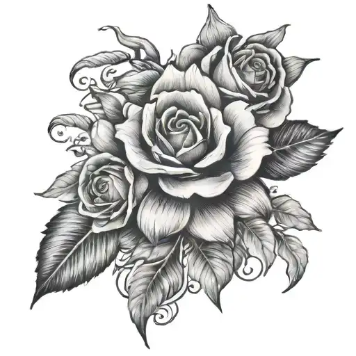 Manos con un rosario tattoo design idea