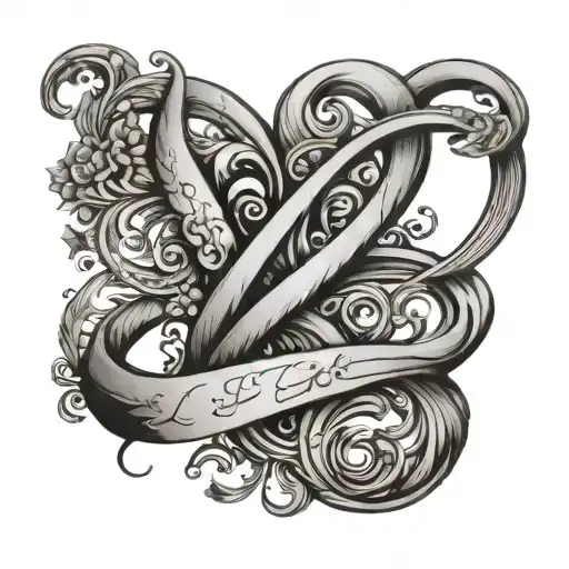 infinite love with letter L  tattoo design idea