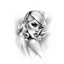 blonde bombshell tattoo design idea