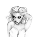 blonde bombshell tattoo design idea