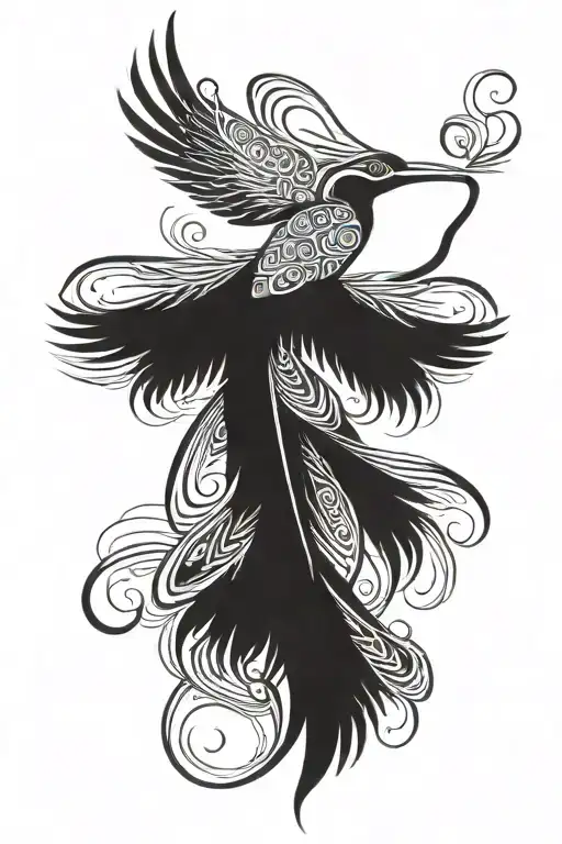 papua new guinea raggiana bird of paradise emphasising the tail feathers tattoo design idea