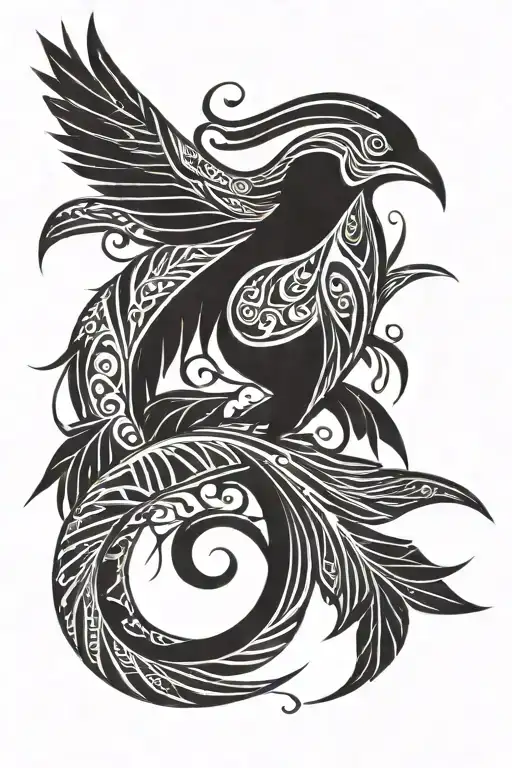 raggiana bird of paradise emphasising the tail feathers tattoo design idea