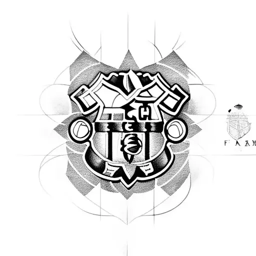 fc Barcelona logo and Manchester United logo together  tattoo design idea