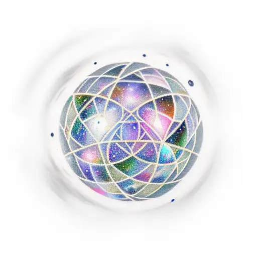 galaxy sphere tattoo design idea