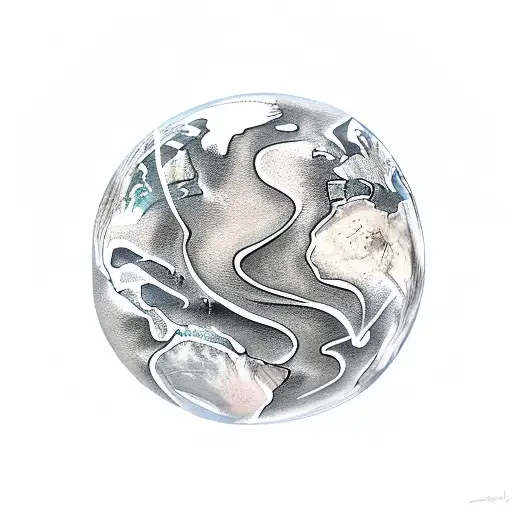 planet earth tattoo design idea