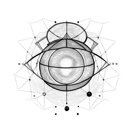 planets connected with lines like a constellation  tattoo design idea