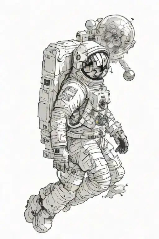 astronaut tattoo design idea
