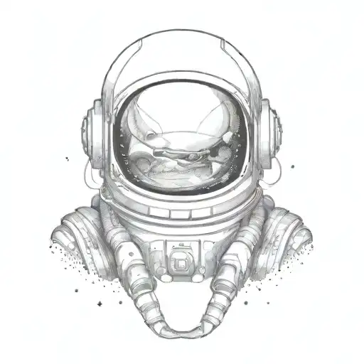 astronaut helmet tattoo design idea