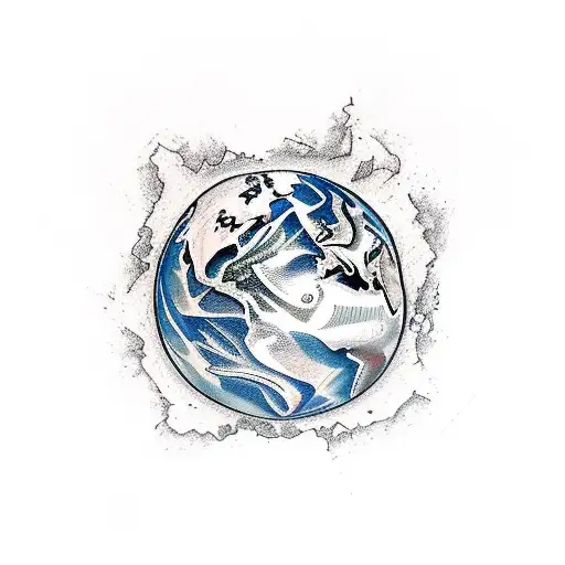 planet earth tattoo design idea