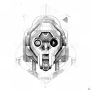 futurist cyborg tattoo design idea