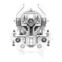 futurist cyborg tattoo design idea