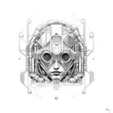 futurist cyborg human tattoo design idea