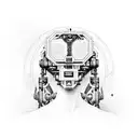 futurist cyborg human tattoo design idea