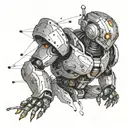 Artifical intelligence robot humanoid tattoo design idea