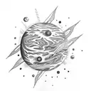 planet mars realistic tattoo design idea