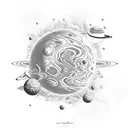 planet mars realistic tattoo design idea