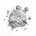 planet mars realistic tattoo design idea