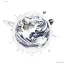 planet earth tattoo design idea