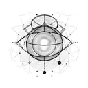 planets connected with lines like a constellation  tattoo design idea