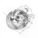 planets connected with lines like a constellation  tattoo design idea