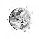 planet earth tattoo design idea