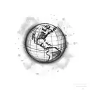 planet earth tattoo design idea